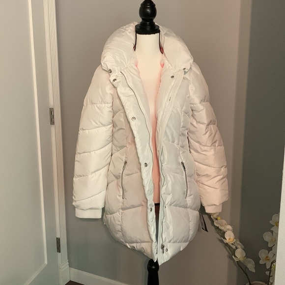 Steve Madden White Puffer Coat! Hooded! NWT! Size M - Picture 13 of 13